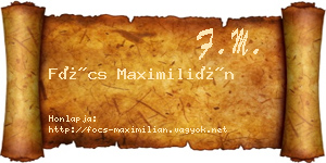 Föcs Maximilián névjegykártya